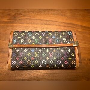 LOUIS VUITTON Monogram Multicolor Porte Tresor Wallet Black